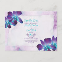 Paarse Dendrobium Orchidee Bruiloft Save the Date