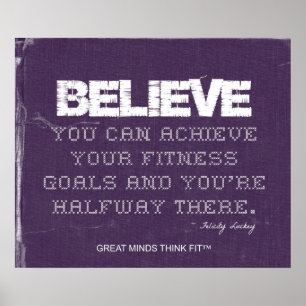 Paarse Denim Believe Fitness Poster