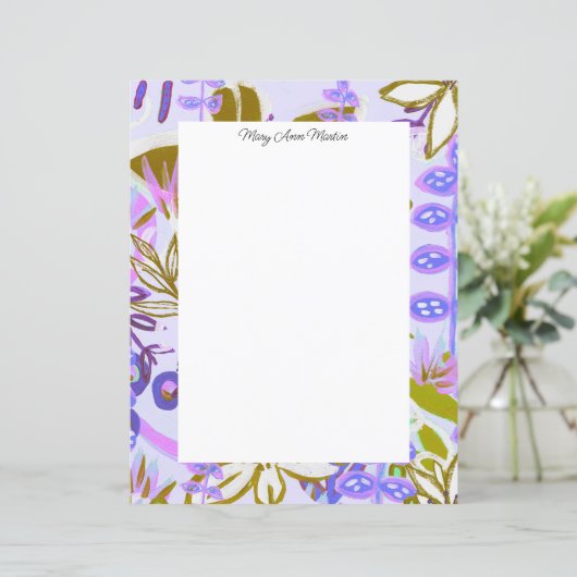  Paarse denkbeeldige tuin Floral gepersonaliseerd (Staand voorkant)