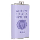 Paarse Derde Eye Chakra Quote Flask Heupfles (Rechts)