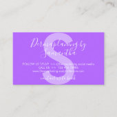 Paarse dermaplaning nazorginstructies visitekaartje (Voorkant)