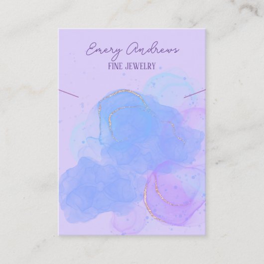 Paarse Designer Sieraden Ketting Holder Display Visitekaartje (Voorkant)