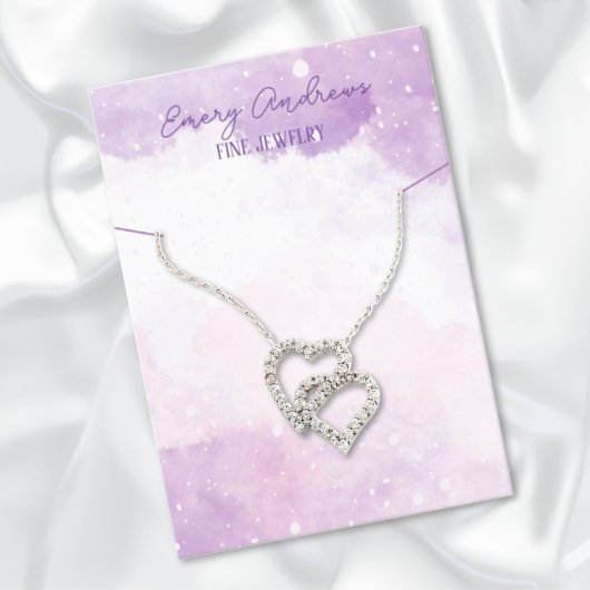 Paarse Designer Sieraden Ketting Holder Display Visitekaartje