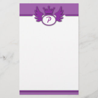 Paarse designmonogram briefpapier