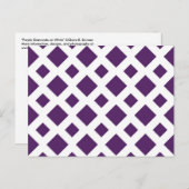 Paarse diamanten op wit briefkaart (Voorkant / Achterkant)
