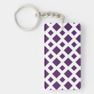 Paarse diamanten op wit sleutelhanger