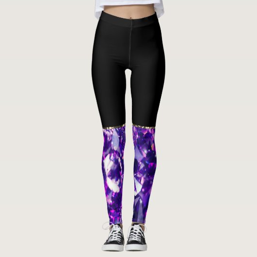 Paarse diamantLeggings Leggings (Voorkant)