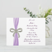 Paarse Diamond Bow Bachelorette Kaart (Staand voorkant)