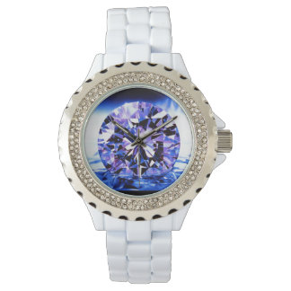 Paarse Diamond Lady's Watch Horloge