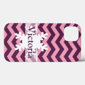 Paarse diepgevroren orchidee-Chevrons met Snowflak Case-Mate iPhone Case (Achterkant (horizontaal))