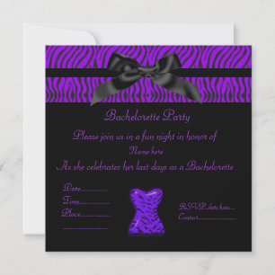 PAARSE DIERLIJKE AFDRUKBACHELORETTE PARTIJ INVITTE KAART