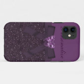 Paarse digitale glitter, Bow & Butterfly Case-Mate iPhone Case (Achterkant (horizontaal))