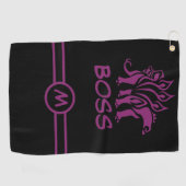 Paarse dinosaurus dinosaurus stegosaurus golfhanddoek (Horizontaal)