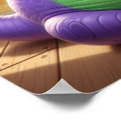 Paarse dinosaurus geniet van taart poster (Hoek)