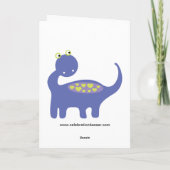 Paarse Dinosaurus Verjaardag met Stippen Kaart (Achterkant)