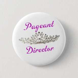 Paarse directeur ronde button 5,7 cm