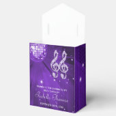 Paarse Disco Ball en Sparkle Heels Favor box Bedankdoosjes (Geopend)