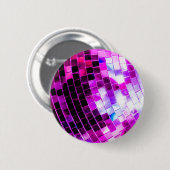 Paarse Disco Ball Ronde Button 5,7 Cm (Voorkant /achterkant)