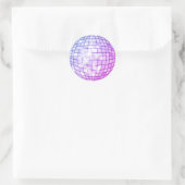 Paarse Disco Ball Ronde Sticker (Tas)