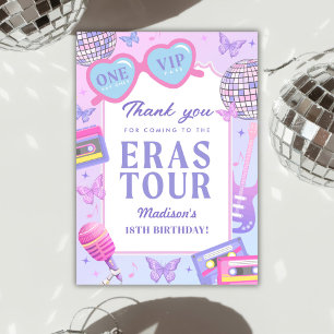 Paarse disco in mijn verjaardagstijd bedankkaart