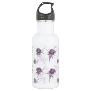 Paarse distel natuur ontwerp waterfles