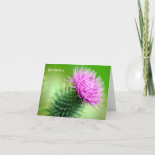 Paarse Distel Wenskaart Bedankkaart
