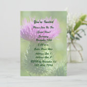 Paarse Distelbloem Feest Kaart (Staand voorkant)