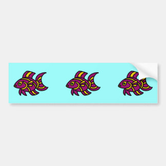 Paarse Ditzyvis met gele strepen Bumpersticker