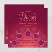 Paarse Diyas op Rangoli Kaart (Voorkant / Achterkant)