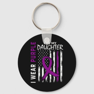 Paarse Dochter Pancreaskanker Awareness USA FL Sleutelhanger