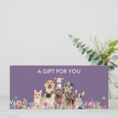 Paarse Dog grooming boutique huisdier sitter cadea (Staand voorkant)