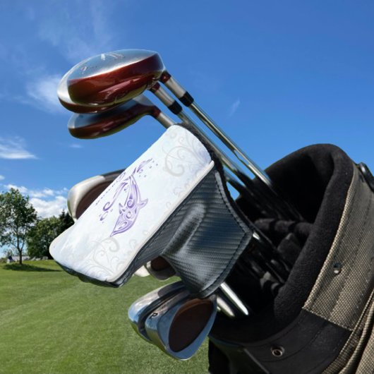 Paarse dolfijn Persoonlijk Golfhoofd Hoesje Golfheadcover