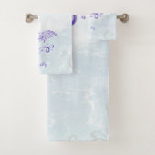 Paarse dolfijn persoonlijke dodenset bad handdoek (Insitu)