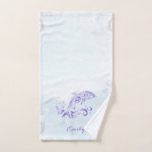 Paarse dolfijn persoonlijke dodenset bad handdoek (Handdoek)