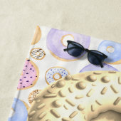 Paarse Donuts Boy Kleuren Strandlaken (In situ)