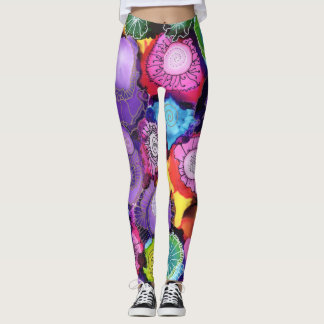 Paarse Doodle Leggings