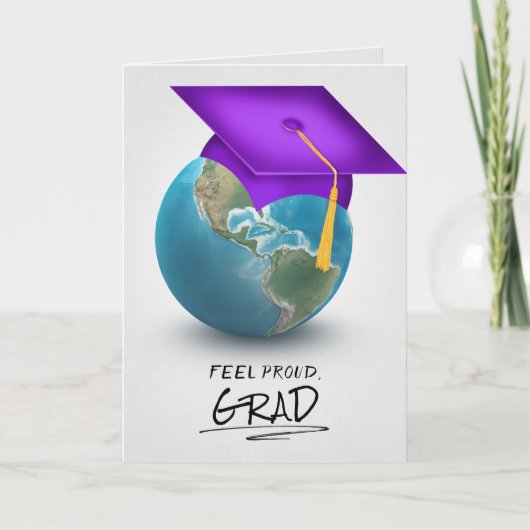 paarse dop met schaalverdeling op wereldbol kaart (Voorkant)