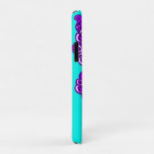 Paarse douanenaam gestyleerde vlinderaqua Case-Mate iPhone case (Achterkant/rechts)