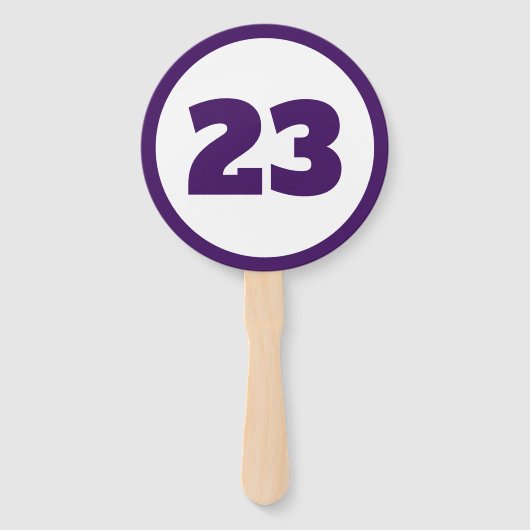 paarse douanenummer handwaaier (Voorkant)