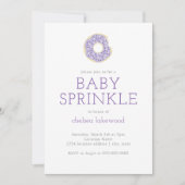 Paarse Doughnut Baby Sprinkle Shower Kaart (Voorkant)