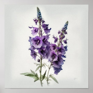 Paarse Dovenetel Bloem Kunstprint Poster