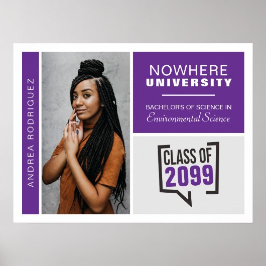 Paarse dozen & foto diploma poster (Voorkant)