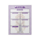 Paarse Dr Gnome Verpleegkunde Student Skills Sjabl Notitieblok (Gedraaid)