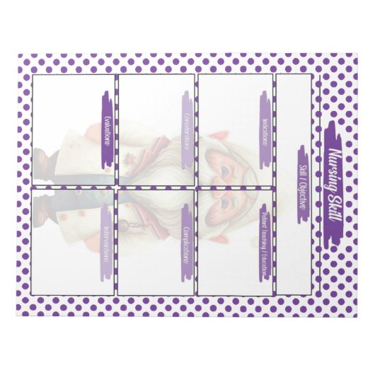 Paarse Dr Gnome Verpleegkunde Student Skills Sjabl Notitieblok (Voorkant)