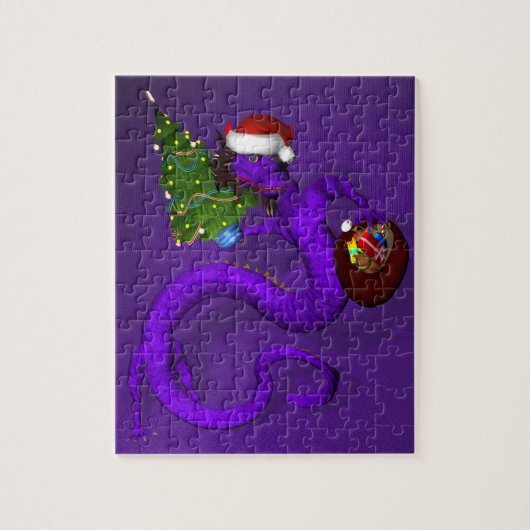 Paarse draak 8x10 legpuzzel (Verticaal)