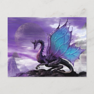 Paarse Draak Briefkaart | Fantasy Art Wenskaart
