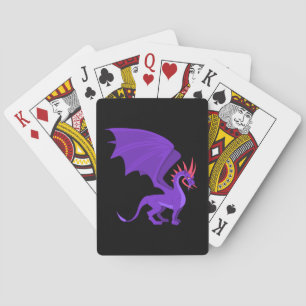 Paarse draak cartoon pokerkaarten