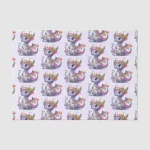 Paarse draak met elegante kroon tissuepapier