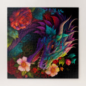 Paarse draak puzzel legpuzzel (Horizontaal)