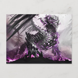 Paarse Dragon 5 Briefkaart   Fantasy Art Greeting